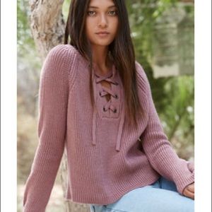 Lace up sweater